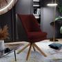 Imagem de Kit 02 Poltronas Decorativa Base Giratória Pérsia D02 Veludo Marsala C-278 Corano Preto B-97 - Lyam Decor