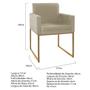 Imagem de Kit 02 Poltronas Decorativa Bellinha Base de Ferro Dourado Linho Bege - Amarena Móveis