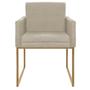 Imagem de Kit 02 Poltronas Decorativa Bellinha Base de Ferro Dourado Suede - Amarena Móveis