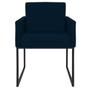 Imagem de Kit 02 Poltronas Decorativa Bellinha Base de Ferro Preto Suede Azul Marinho - Amarena Móveis