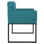 Imagem de Kit 02 Poltronas Decorativa Bellinha Base de Ferro Preto Suede Azul Turquesa - Amarena Móveis