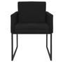 Imagem de Kit 02 Poltronas Decorativa Bellinha Base de Ferro Preto Suede Preto - Amarena Móveis