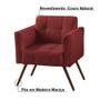 Imagem de Kit 02 Poltronas Decorativa Bia Couro Vermelho - Gran Belo