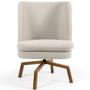 Imagem de Kit 02 Poltronas Decorativa Giratória Base Ka Castanho Pérsia D02 Veludo Bege C-309 - Lyam Decor