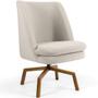 Imagem de Kit 02 Poltronas Decorativa Giratória Base Ka Castanho Pérsia D02 Veludo Bege C-309 - Lyam Decor