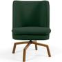 Imagem de Kit 02 Poltronas Decorativa Giratória Base Ka Castanho Pérsia D02 Veludo Verde C-303 - Lyam Decor