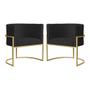 Imagem de Kit 02 Poltronas Decorativa Luana Base em Metal Bronze Suede - MALTA DECOR