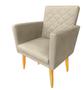 Imagem de Kit 02 Poltronas Decorativa Maitê Suede Bege para leitura