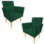 Imagem de Kit 02 Poltronas Decorativa Maitê Suede Verde para quarto - 2M Decor