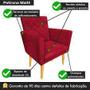 Imagem de Kit 02 Poltronas Decorativa Maitê Suede Vermelho para quarto