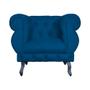 Imagem de Kit 02 Poltronas Decorativa Maya Pés Luis XV Suede Azul Royal - DS Estofados