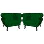 Imagem de Kit 02 Poltronas Decorativa Maya Pés Luis XV Suede Verde - DS Estofados