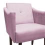 Imagem de Kit 02 Poltronas Decorativa Naty Pés Palito Suede Rosa Bebê - D'Classe Decor