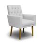 Imagem de Kit 02 Poltronas Decorativa Nina Retro Suede Branco - MeularDecor