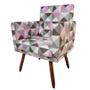 Imagem de Kit 02 Poltronas Decorativa  Nina Rodapé Suede Triangulo Rosa 