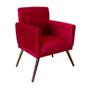 Imagem de Kit 02 Poltronas Decorativa Nina Rodapé Suede Vermelho - SA Móveis