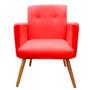 Imagem de Kit 02 Poltronas Decorativa Pés Palito Nina Plus Suede Vermelho - SA Móveis