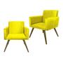 Imagem de Kit 02 Poltronas Decorativa Pés Palito Nina Suede Amarelo -