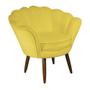 Imagem de Kit 02 Poltronas Decorativa Pétala Pés Palito Suede Amarelo - DS Estofados