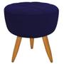 Imagem de Kit 02 Poltronas Decorativa + Puff Maitê  Azul Marinho sala - 2M Decor