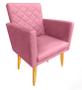 Imagem de Kit 02 Poltronas Decorativa + Puff Maitê Suede Rosa camarim