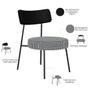 Imagem de Kit 02 Poltronas Decorativa Sala De Estar Fixa Londres L02 material sintético Preto Pied Poule - Lyam Decor