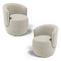 Imagem de Kit 02 Poltronas Decorativas Aisha Orgânica Bouclê Bege - Desk Design