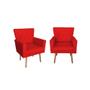 Imagem de Kit 02 Poltronas Decorativas Aurora Suede Vermelho