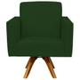 Imagem de Kit 02 Poltronas Decorativas Base de Madeira Helô L02 Suede Verde Musgo - Lyam Decor