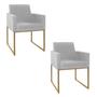 Imagem de Kit 02 Poltronas Decorativas Bellinha Base de Ferro Dourado Corano - ADJ Decor