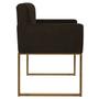 Imagem de Kit 02 Poltronas Decorativas Bellinha Base de Ferro Dourado Corano Marrom - Amarena Móveis