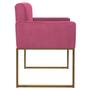 Imagem de Kit 02 Poltronas Decorativas Bellinha Base de Ferro Dourado Corano Pink - Doce Sonho Móveis