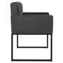 Imagem de Kit 02 Poltronas Decorativas Bellinha Base de Ferro Preto Corano Cinza - Doce Sonho Móveis