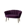 Imagem de Kit 02 Poltronas Decorativas e Namoradeira Sofá Pétala Luxo Veludo Roxo Pés Palito - Visan Estofados