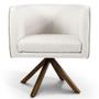 Imagem de Kit 02 Poltronas Decorativas Giratória Base Giromad Betina D02 Linho Creme A-48 - Lyam Decor