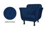 Imagem de Kit 02 Poltronas Decorativas Helena Pés Luis XV Suede Azul Marinho - DS Estofados