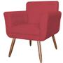 Imagem de Kit 02 Poltronas Decorativas Isabela em Tressê Pés Palito Suede Vermelho - DS Estofados