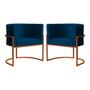 Imagem de Kit 02 Poltronas Decorativas Luana Base em Metal Bronze Veludo - MALTA DECOR