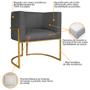 Imagem de Kit 02 Poltronas Decorativas Luna Base de Ferro Dourado Linho