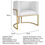 Imagem de Kit 02 Poltronas Decorativas Luna Base de Ferro Dourado Sintético