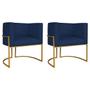 Imagem de Kit 02 Poltronas Decorativas Luna Base de Ferro Dourado Suede