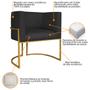 Imagem de Kit 02 Poltronas Decorativas Luna Base de Ferro Dourado Suede