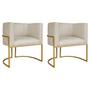 Imagem de Kit 02 Poltronas Decorativas Luna Base de Ferro Dourado Suede