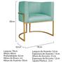 Imagem de Kit 02 Poltronas Decorativas Luna Base de Ferro Dourado Suede