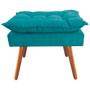 Imagem de Kit 02 Poltronas decorativas mais um Puff Opalla Pés Palito Azul Turquesa - DS Estofados