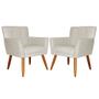 Imagem de Kit 02 Poltronas Decorativas Onix Suede Bege - SA Móveis