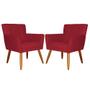 Imagem de Kit 02 Poltronas Decorativas Onix Suede Vermelho - DS Estofados