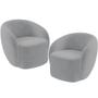 Imagem de Kit 02 Poltronas Decorativas Para Sala de Estar Living Gliese K01 Veludo Cinza - Lyam Decor