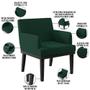 Imagem de Kit 02 Poltronas Decorativas Sala de Estar Base Preto Beatriz W01 Bouclê Verde - Lyam Decor