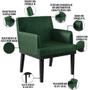 Imagem de Kit 02 Poltronas Decorativas Sala de Estar Base Preto Beatriz W01 Facto Verde Musgo - Lyam Decor